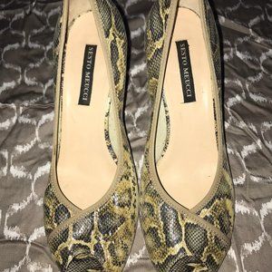 SESTO MEUCCI Snake Skin and Leather Heels